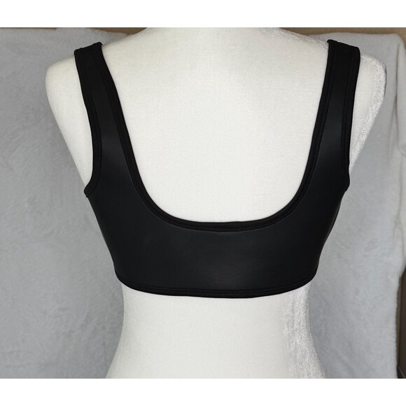 SKIMS Rubberized Scuba Swim Scoop Neck Bikini Top Black Women's M - Picture 5 of 16